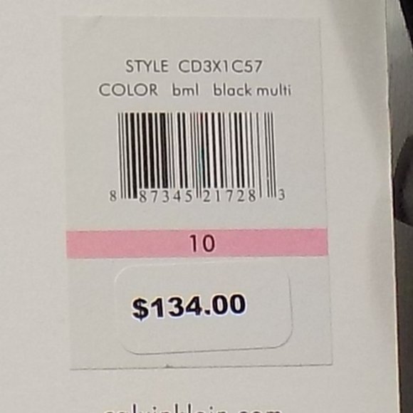 Calvin Klein Sleeveless Zip Back Belted Dress Black/Tan/White Size 10 NWT - Picture 6 of 13